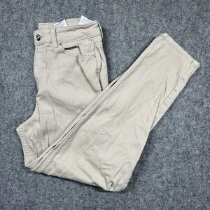 Divided by H&M Tan Stretch Denim Mom Jeans Women's 4 High‑Rise Tapered Curvy Fit